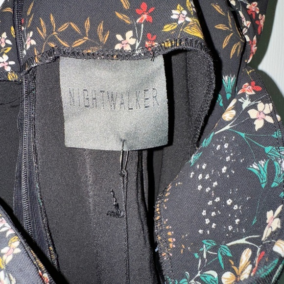 Navy Blue Flora Maxi Dress Delicate Cap Sleeve - Picture 5 of 5